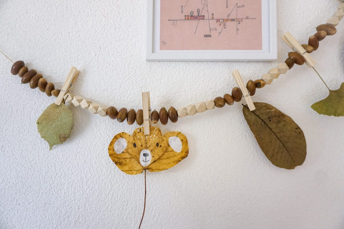 Herbstgirlande basteln mit Kinder